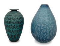 Two Men a Morphis Vases