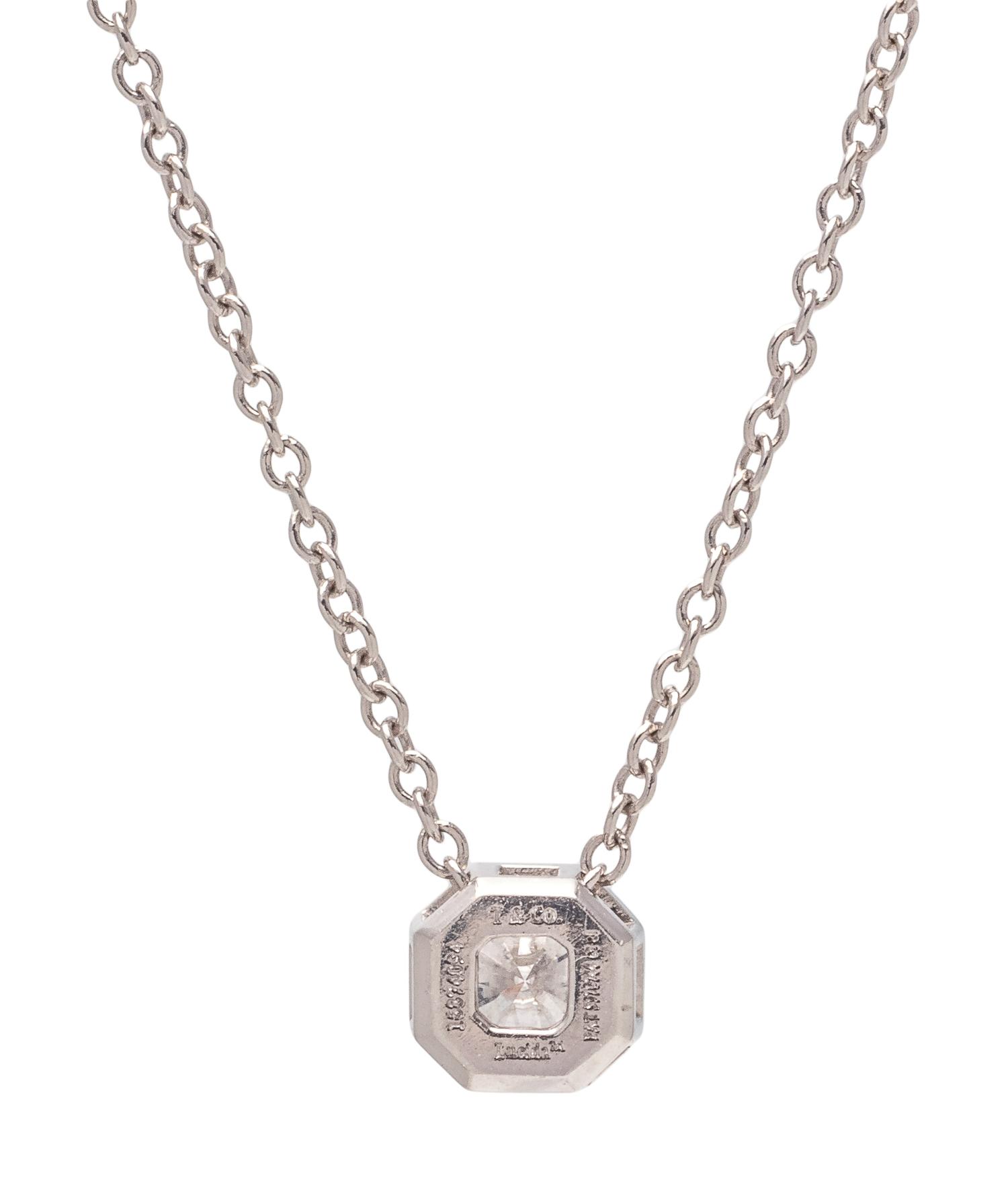 TIFFANY & CO., PLATINUM AND 'LUCIDA' DIAMOND PENDANT/NECKLACE