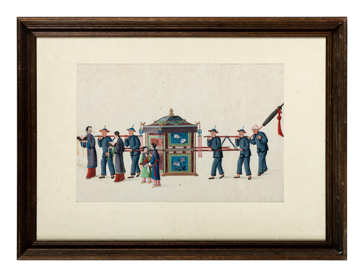 Two Chinese Export Pith Paintings