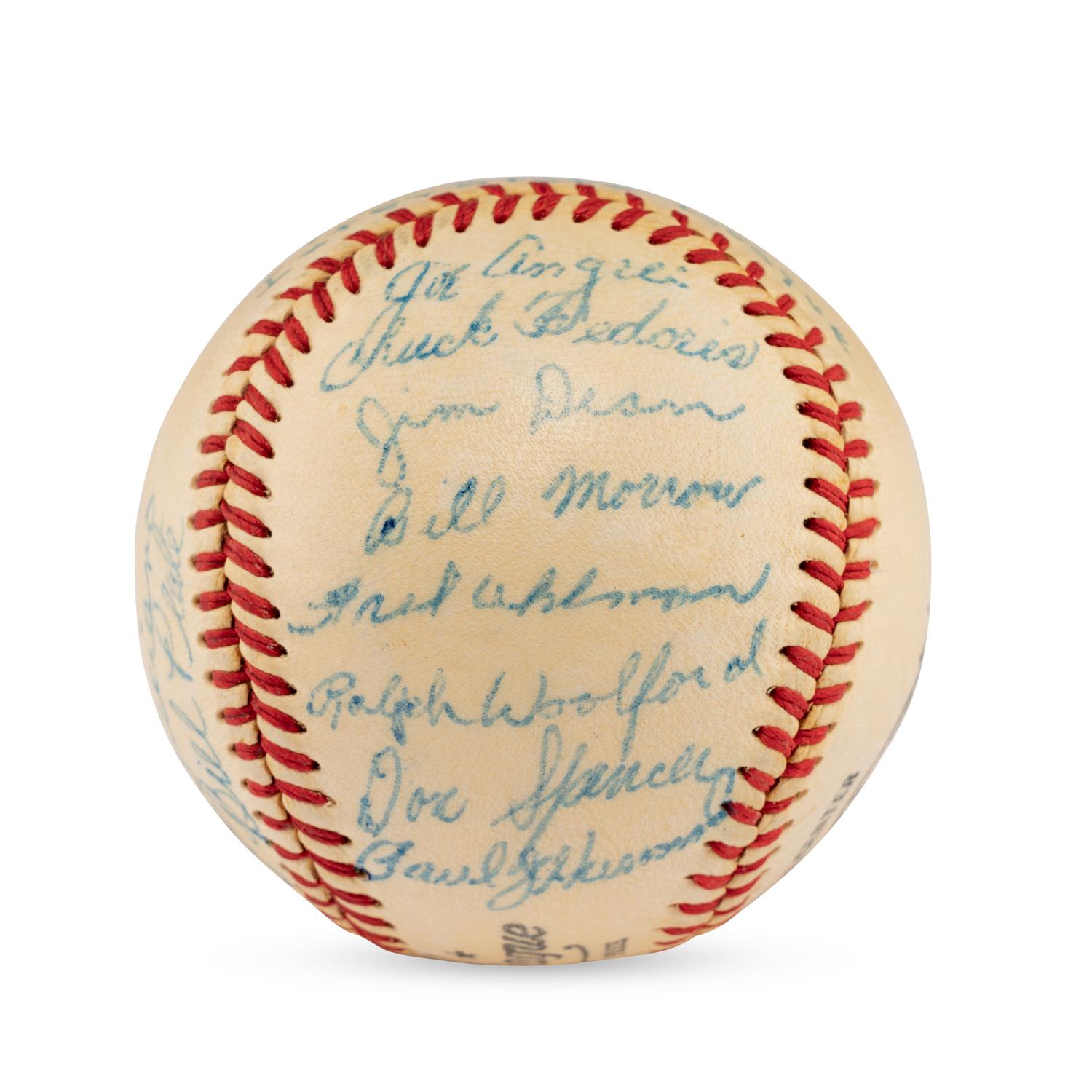 A 1949 New York White Roses Team Signed Autograph Baseball
