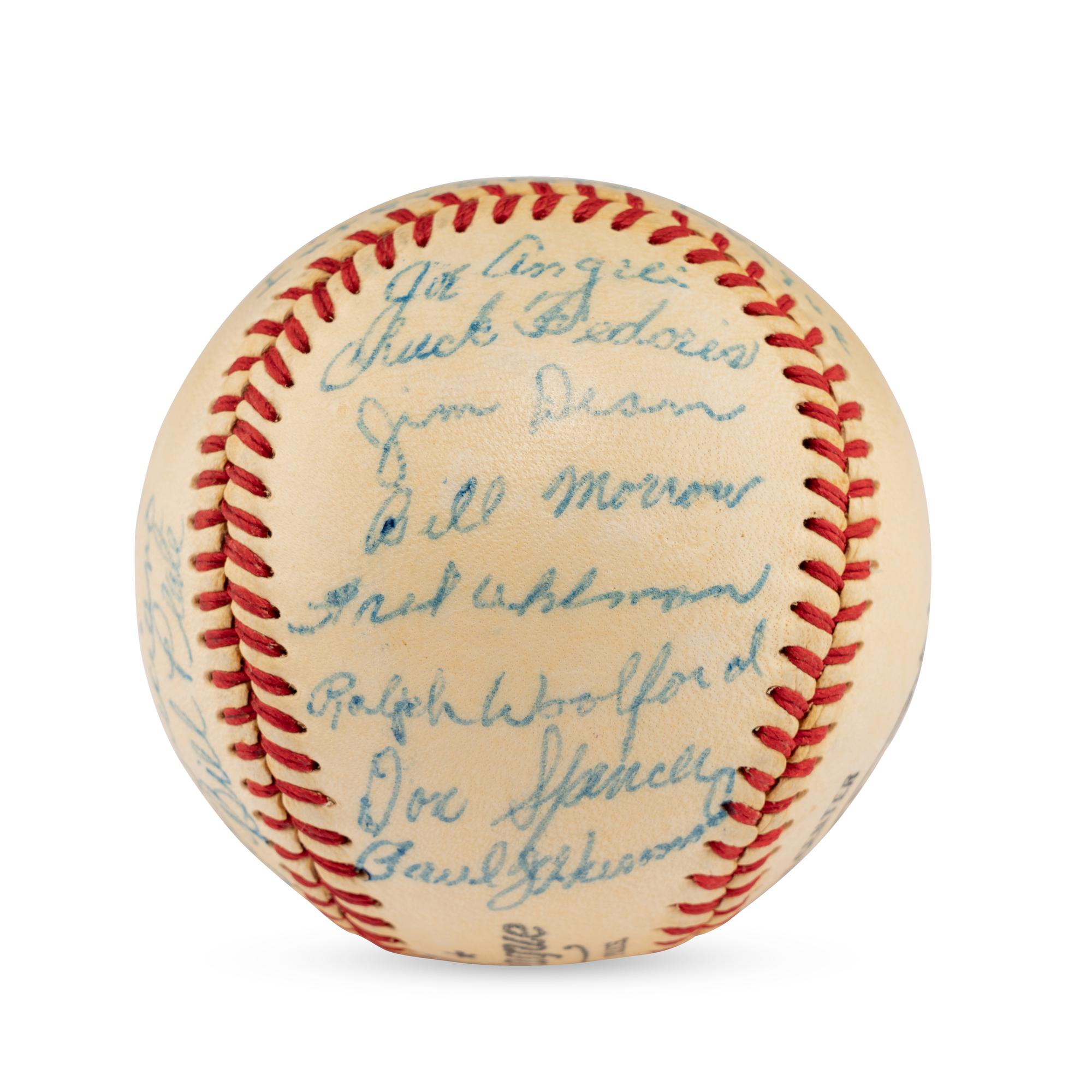 A 1949 New York White Roses Team Signed Autograph Baseball