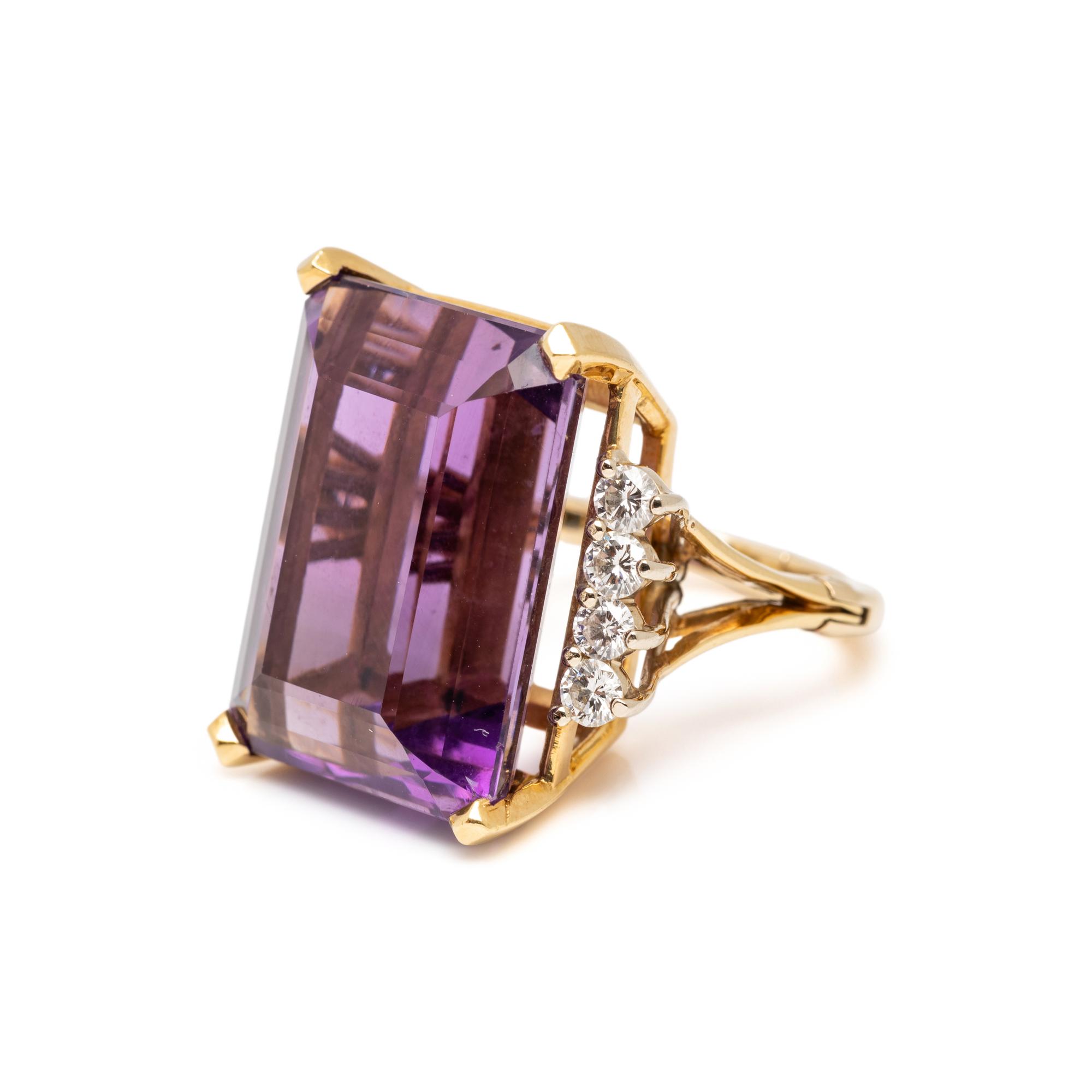 AMETHYST AND DIAMOND RING