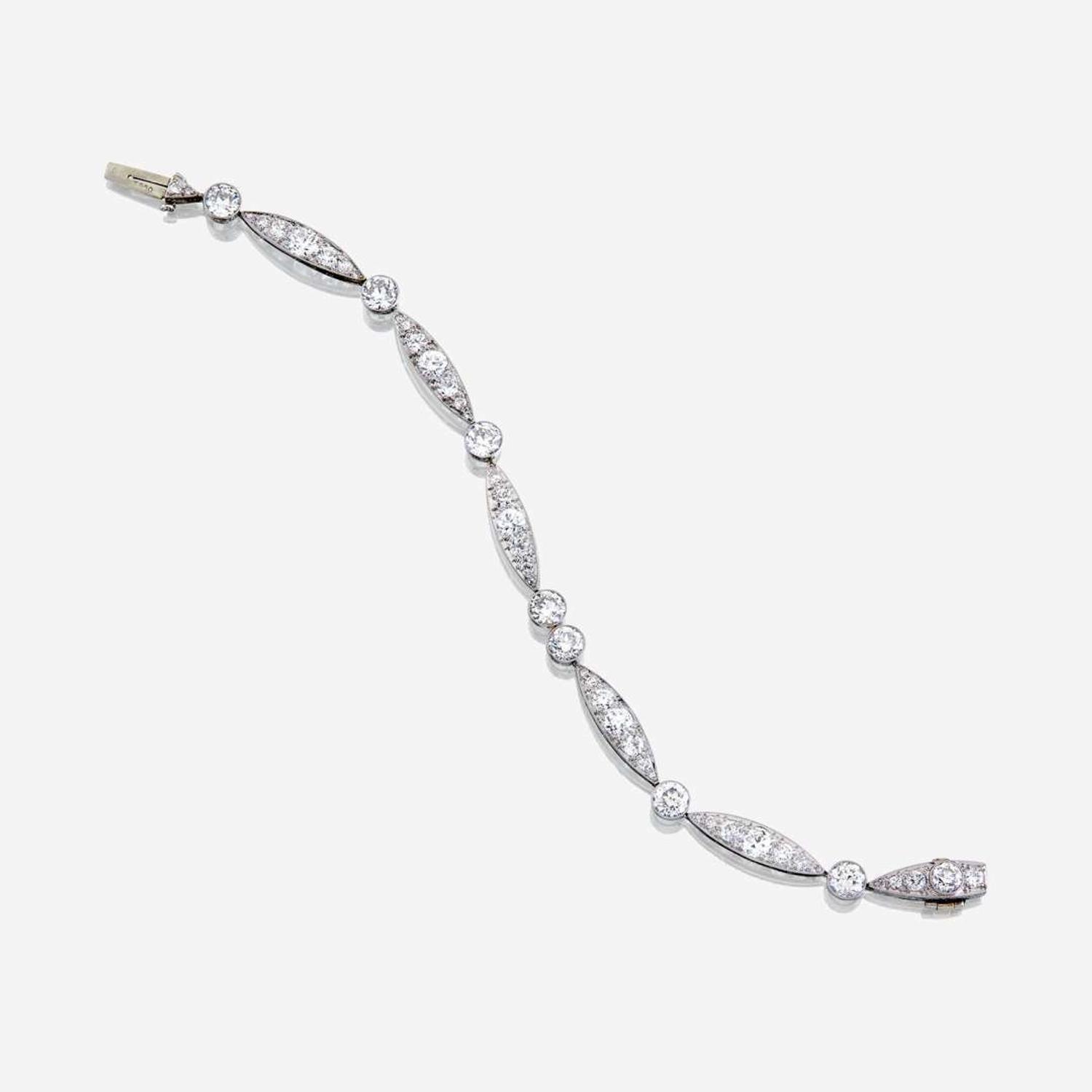 An Art Deco diamond and platinum bracelet, Tiffany & Co.