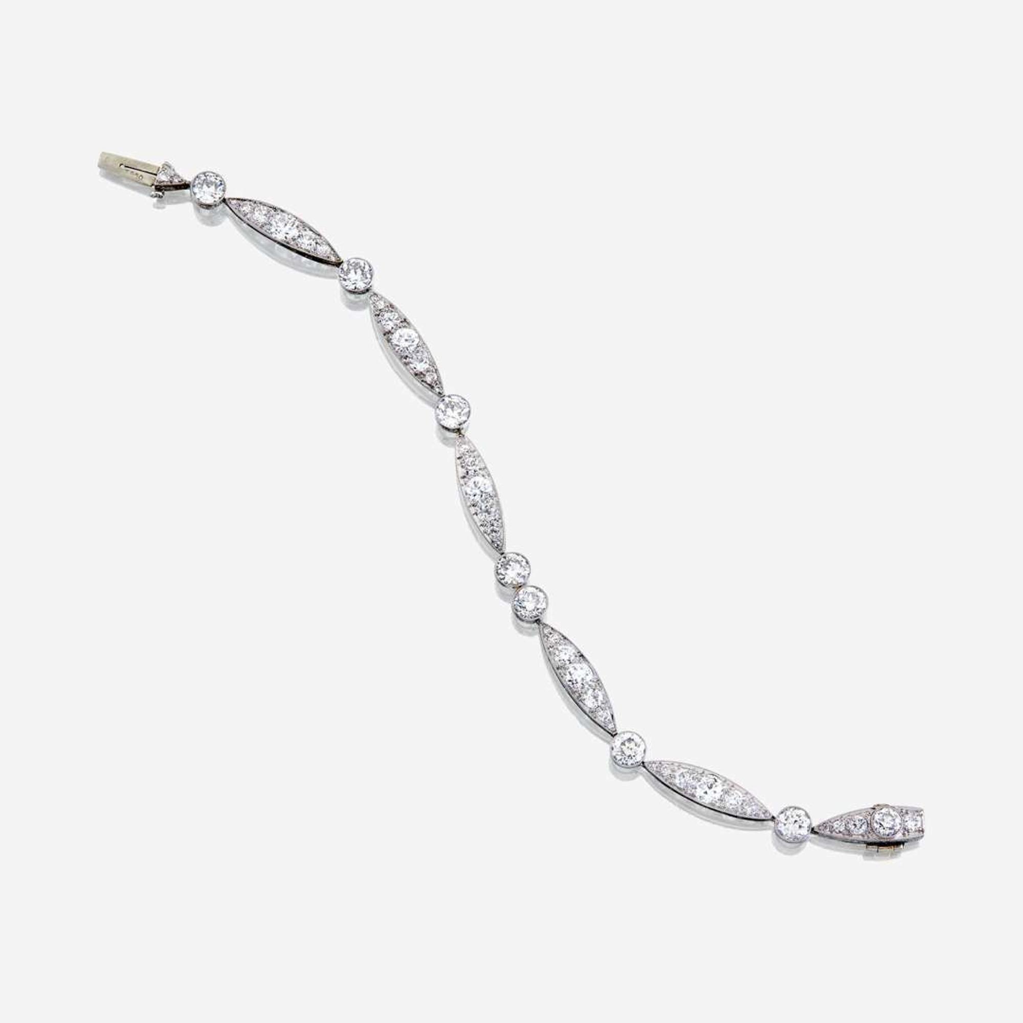 An Art Deco diamond and platinum bracelet, Tiffany & Co.