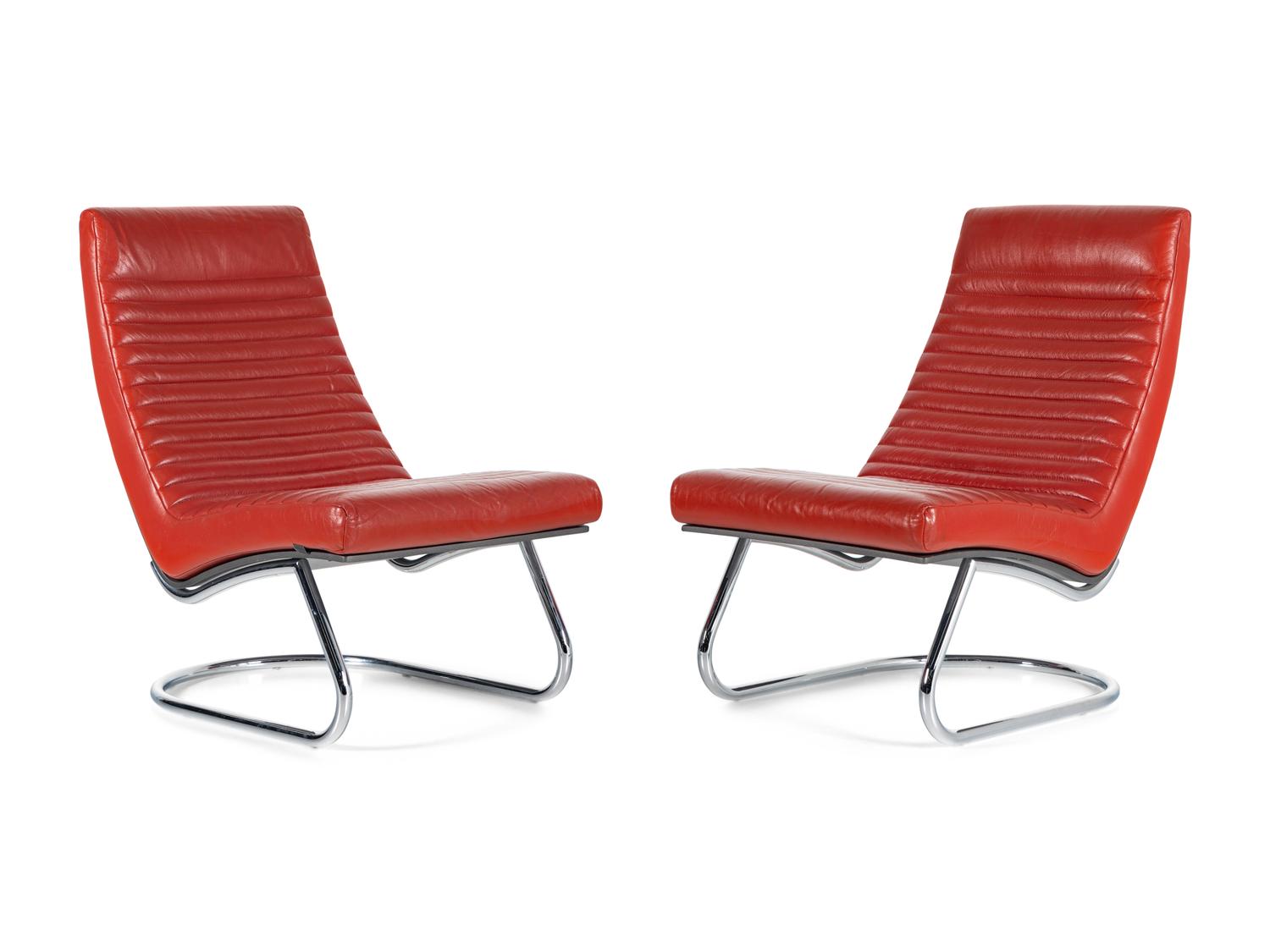 Pair of Cantilevered Lounge Chairs, c. 1970 Leolux, Netherlands