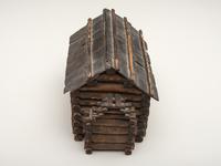 [LINCOLN, Abraham (1809-1865)]. Folk art log cabin depicting Abraham Lincoln's birthplace.