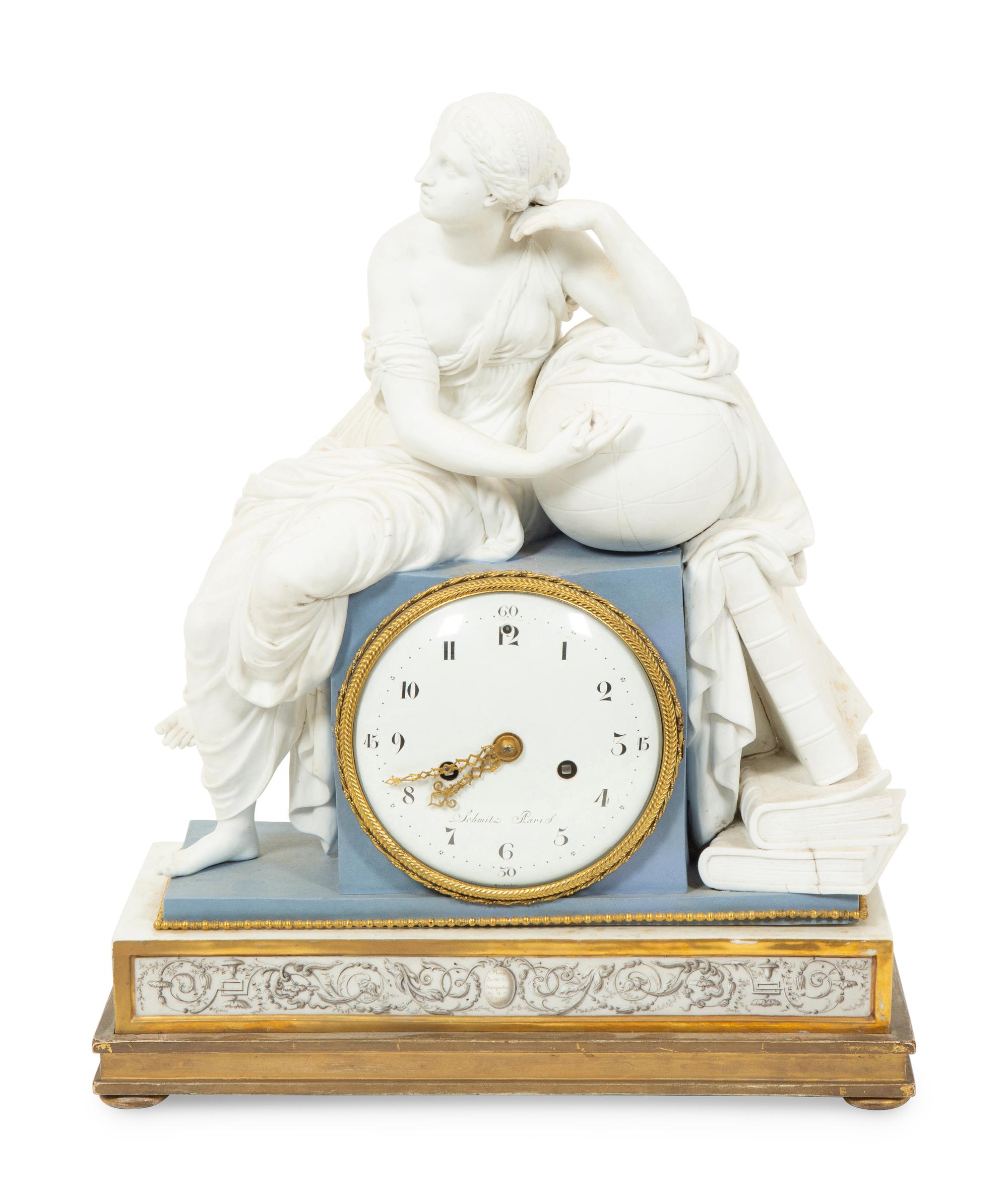 A Louis XVI Duc d'Angoulême Paris Porcelain Mantel Clock