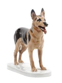 A Meissen Porcelain German Shepherd Height 7 1/2 inches.