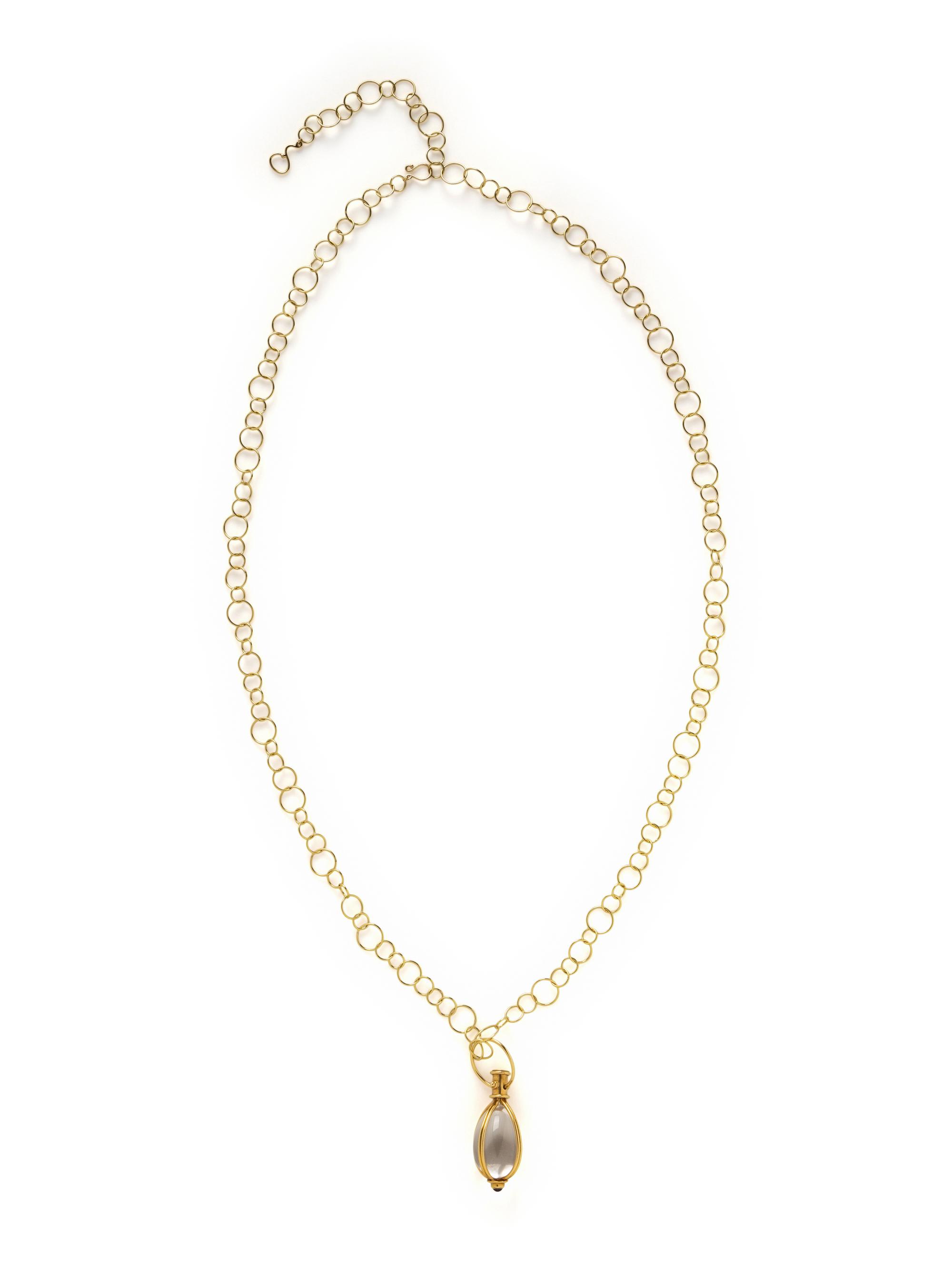 TEMPLE ST. CLAIR, YELLOW GOLD AND ROCK CRYSTAL PENDANT