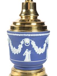 A Jasperware Cache Pot Mounted as a Lamp