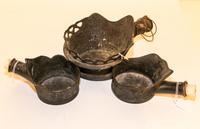 A Group of Three Silk Irons Width over handle of largest 10 3/4 inches.