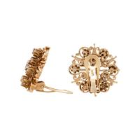 YELLOW GOLD AND DIAMOND EARCLIPS