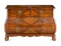 A Dutch Style Mahogany Bombé-Form Chest of Drawers