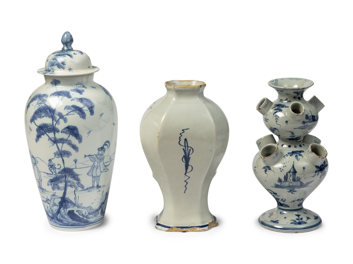 Two Delft Blue and White Earthenware Articles