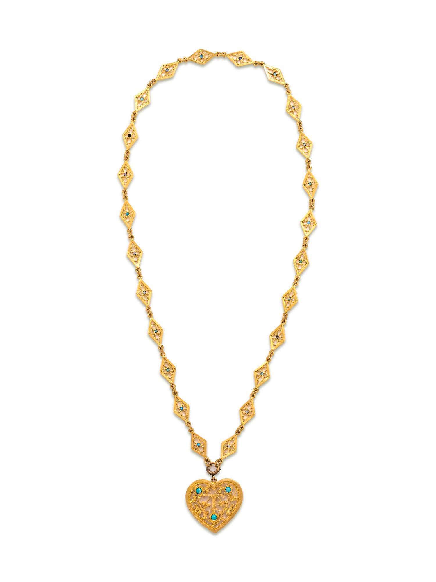 HIGH KARAT GOLD AND OPAL NECKLACE
