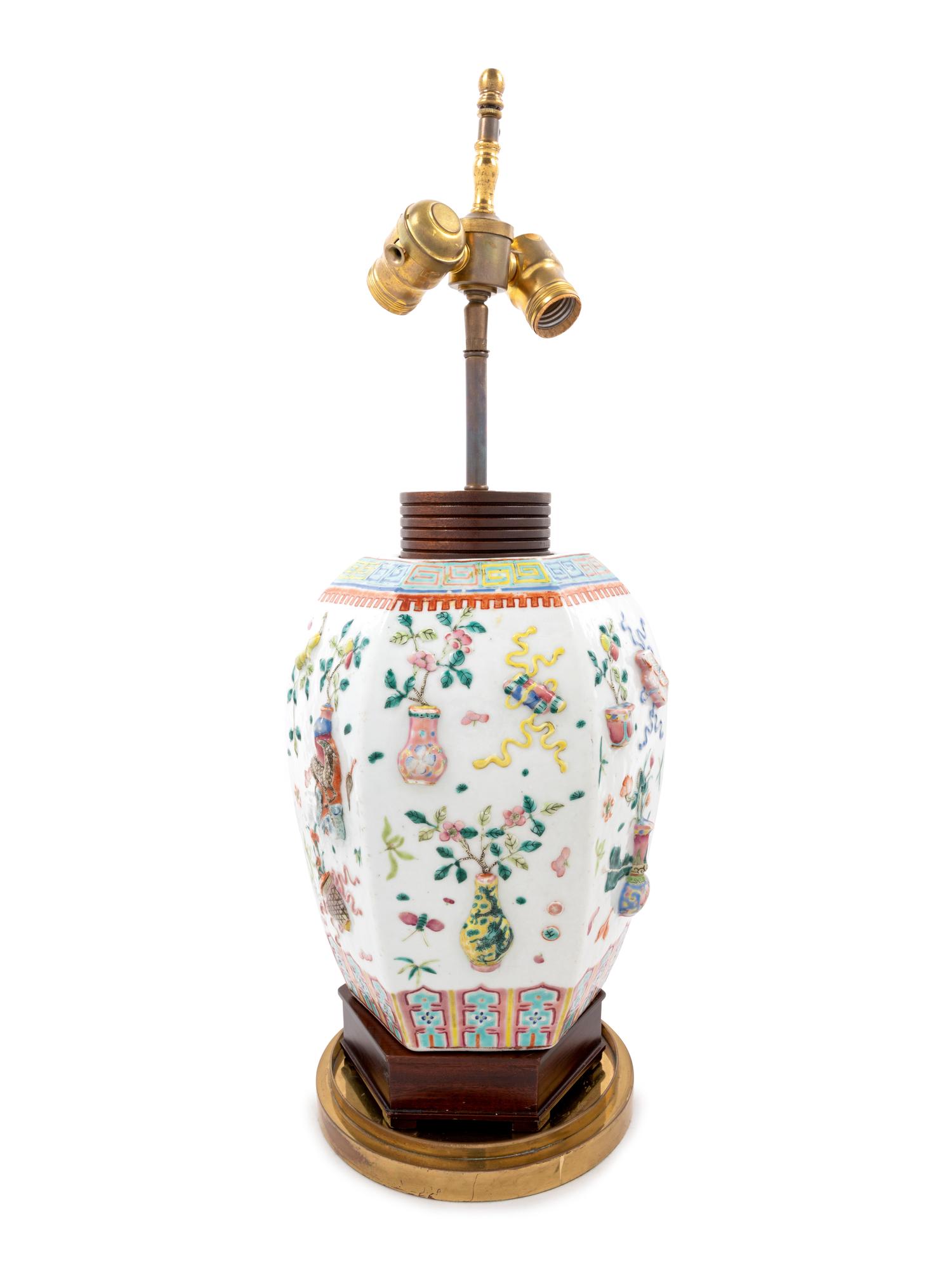 A Famille Rose Porcelain 'Hundred Antiques' Vase