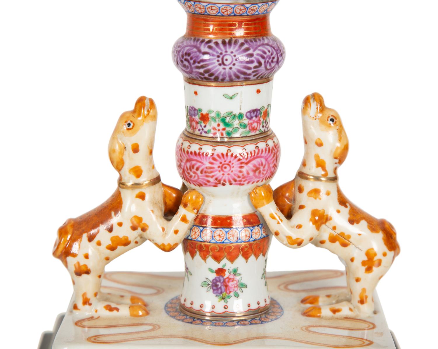 A Chinese Export Porcelain Candlestick