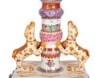 A Chinese Export Porcelain Candlestick