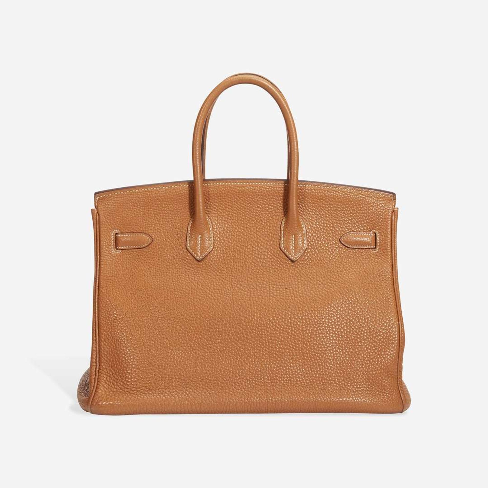 An Hermès Caramel Leather Palladium Hardware Birkin 35 2007
