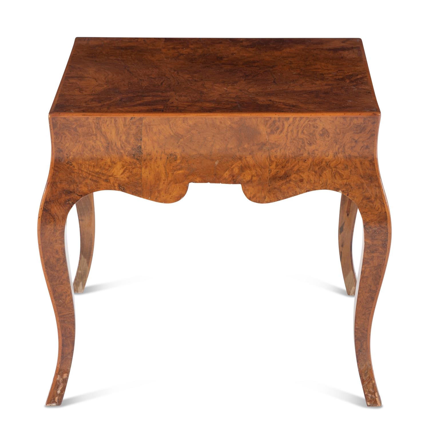 An Italian Burl Olivewood Side Table