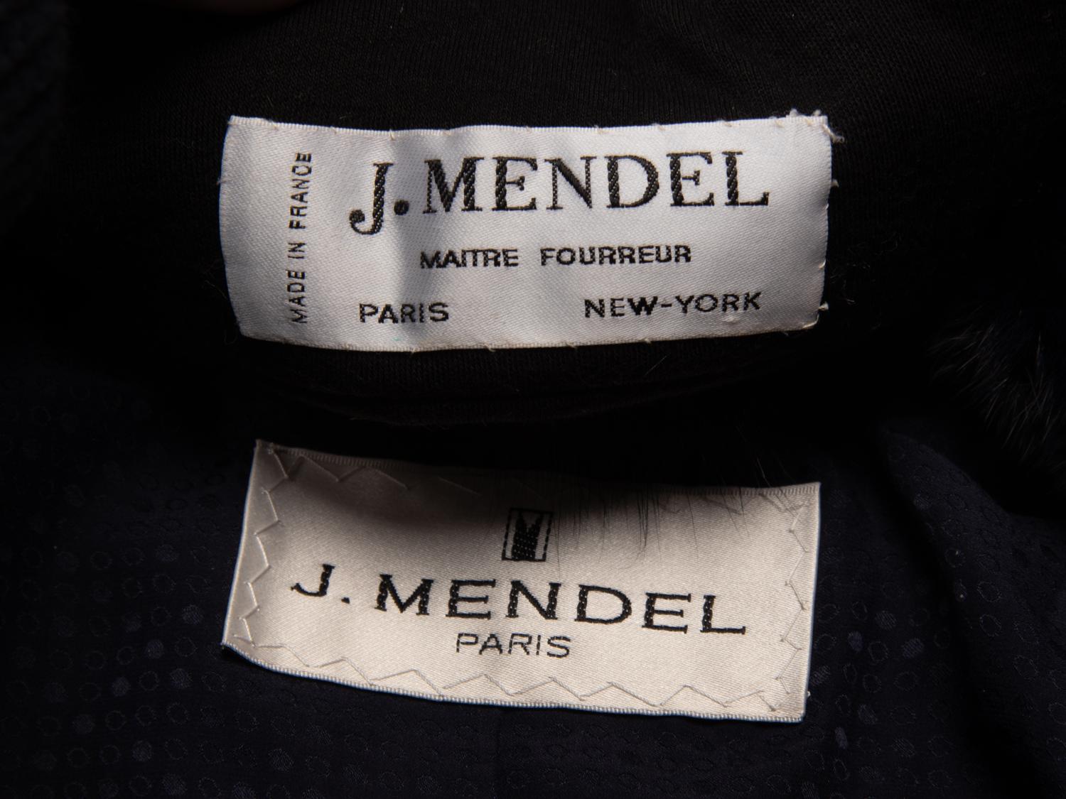 J. Mendel, Navy Ermine Fur Coat & Headband