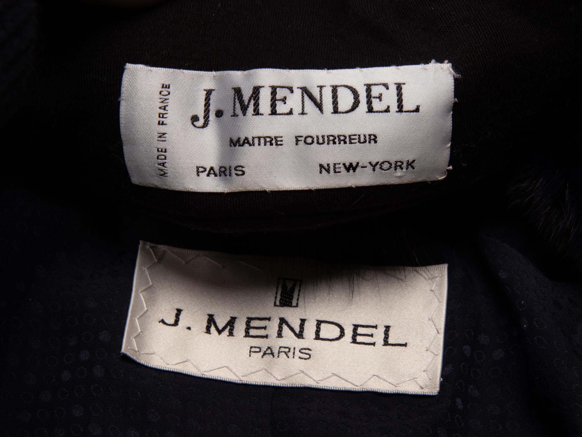 J. Mendel, Navy Ermine Fur Coat & Headband