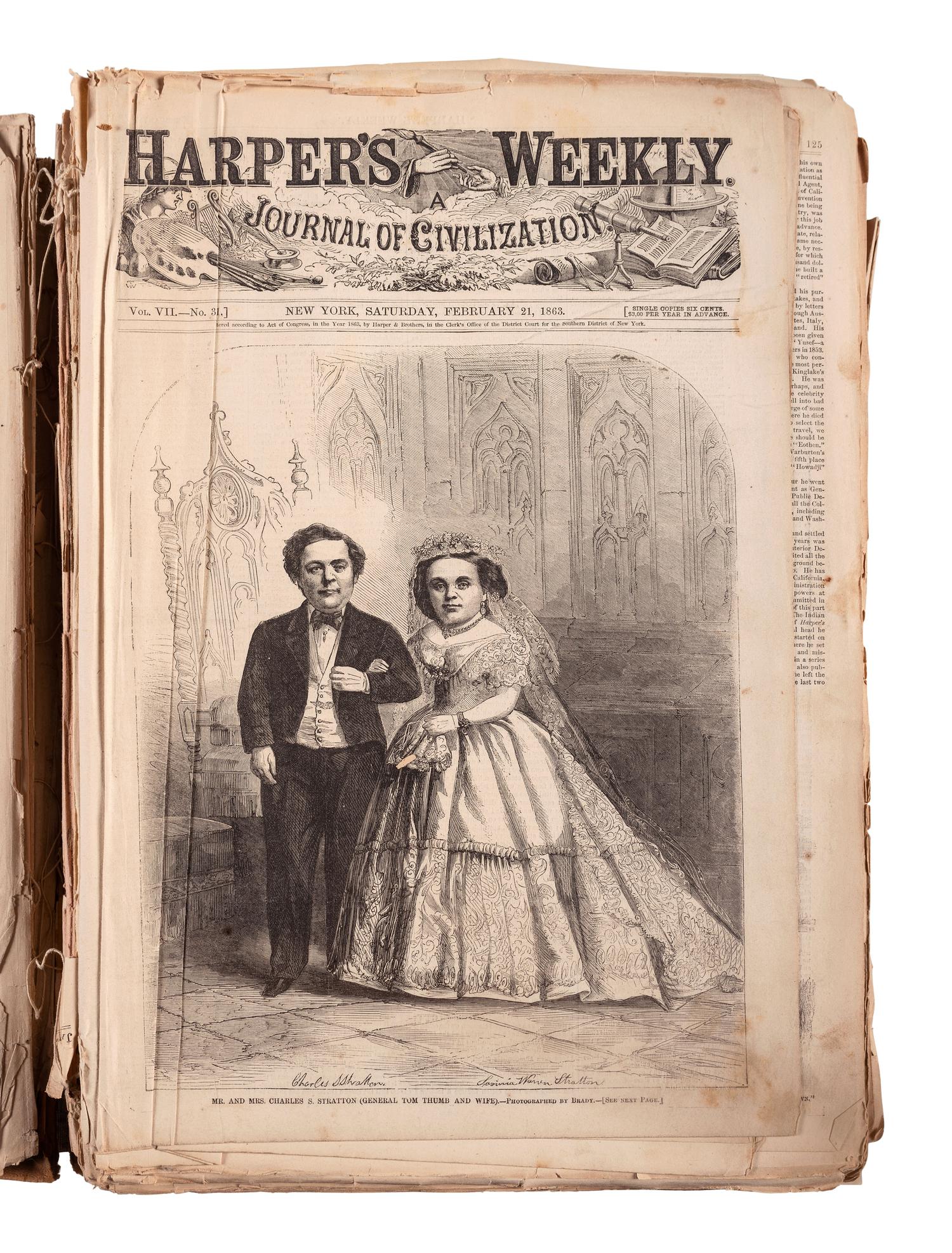 Harper's Weekly. 1863 Bound Volume. 52 issues. New York: 3 January-26 December 1863.