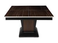 A Chrome-Inlaid Rosewood Single-Pedestal Dining Table
