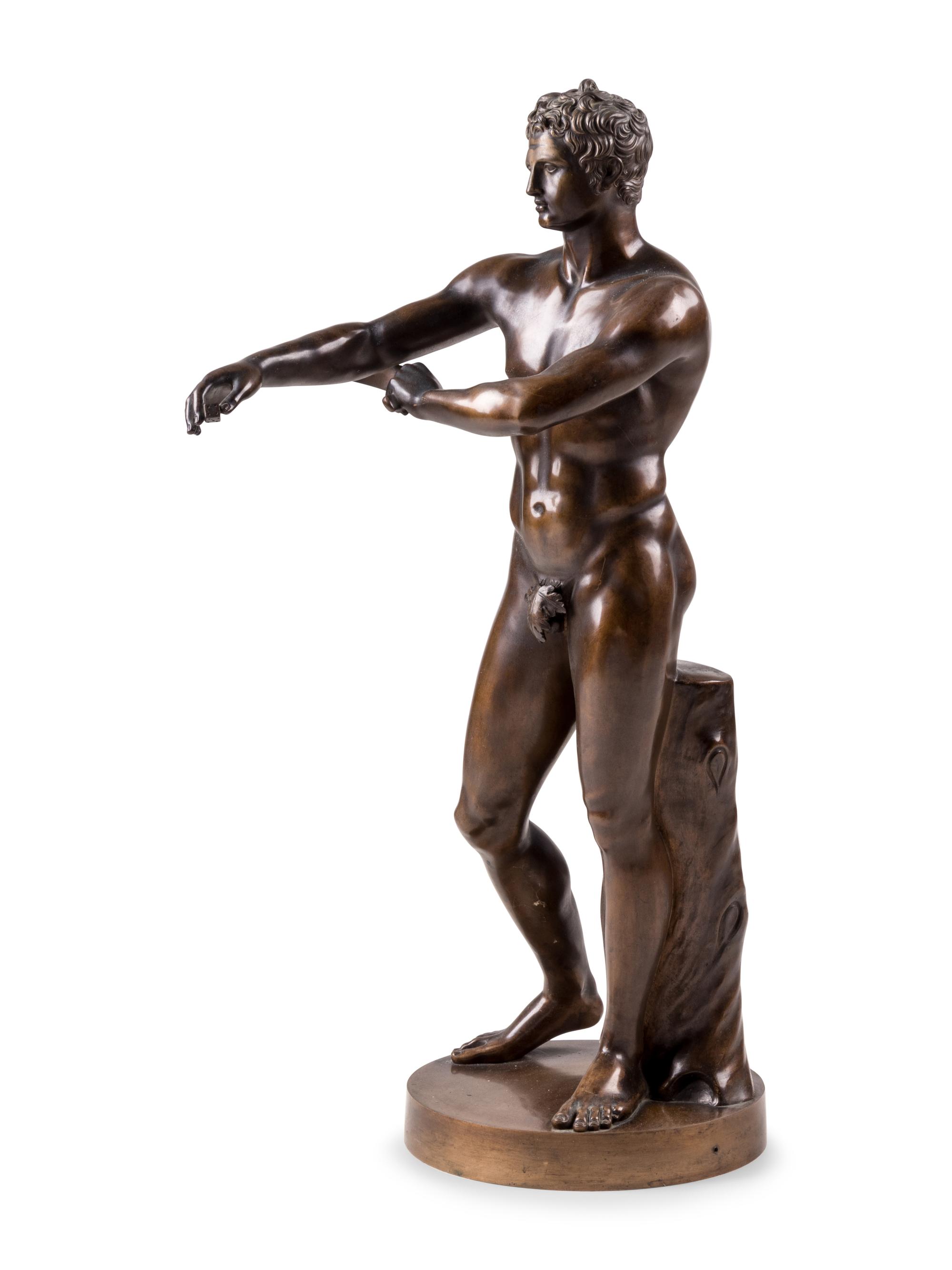 An Italian Bronze Figure of an Athlete After the Antique