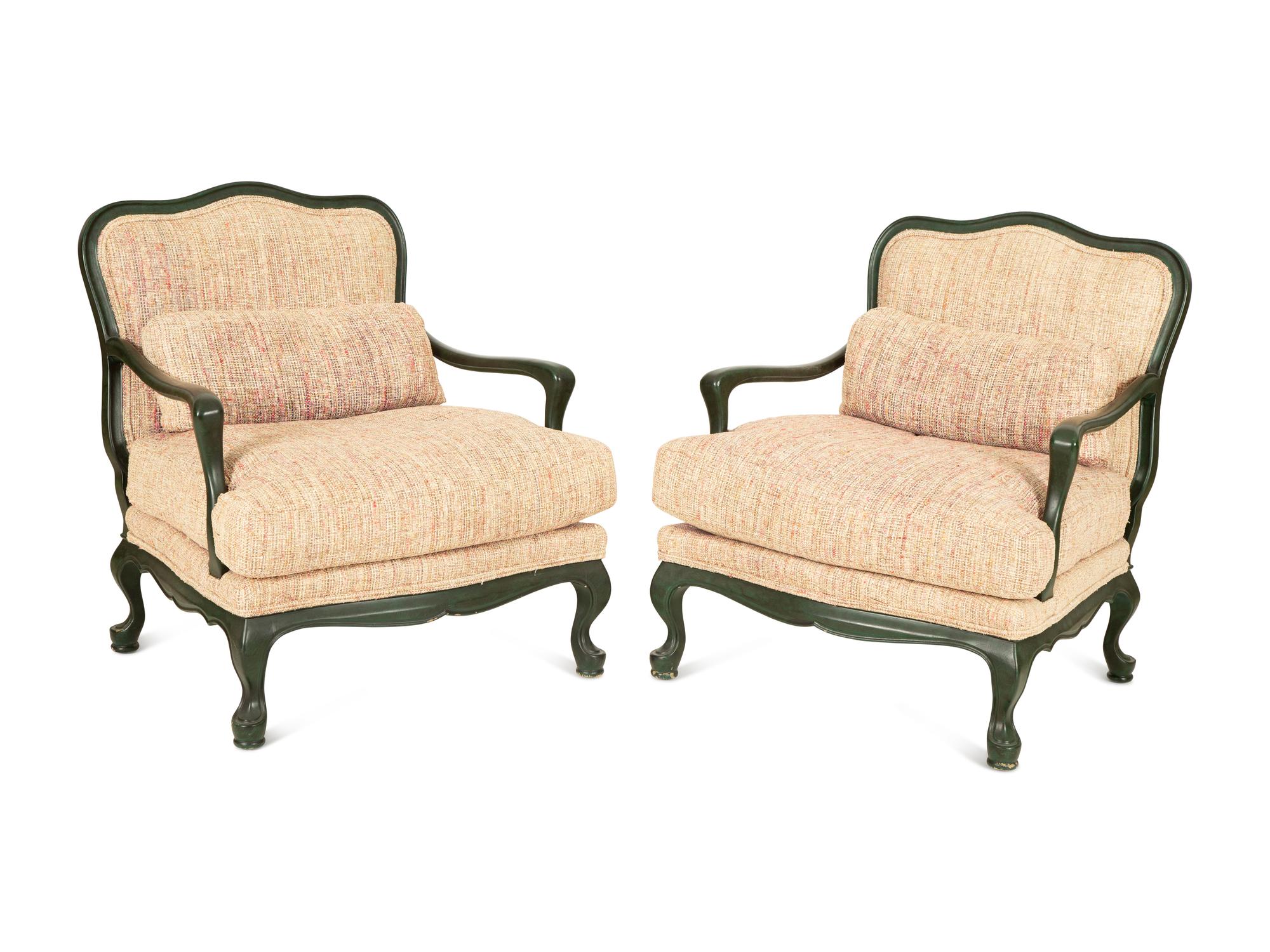 A Pair of Carved and Painted Fauteuils — 20th/21st Century