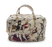 A Prada Fairy Print Leather Bag, 14 x 8 1/2 x 6 inches.