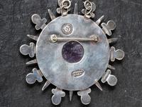 Taxco Silver and Amethyst Matching Brooch/Pin and Necklace, 1940-1946