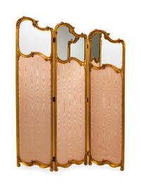 A Louis XV Style Giltwood And Mirrored Glass Three-Fold Floor Screen — LATE 19TH/EARLY 20TH CENTURY
