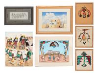 Collection of Framed and Unframed Pueblo Works