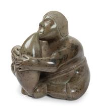 Three Large Inuit Soapstone Carvings