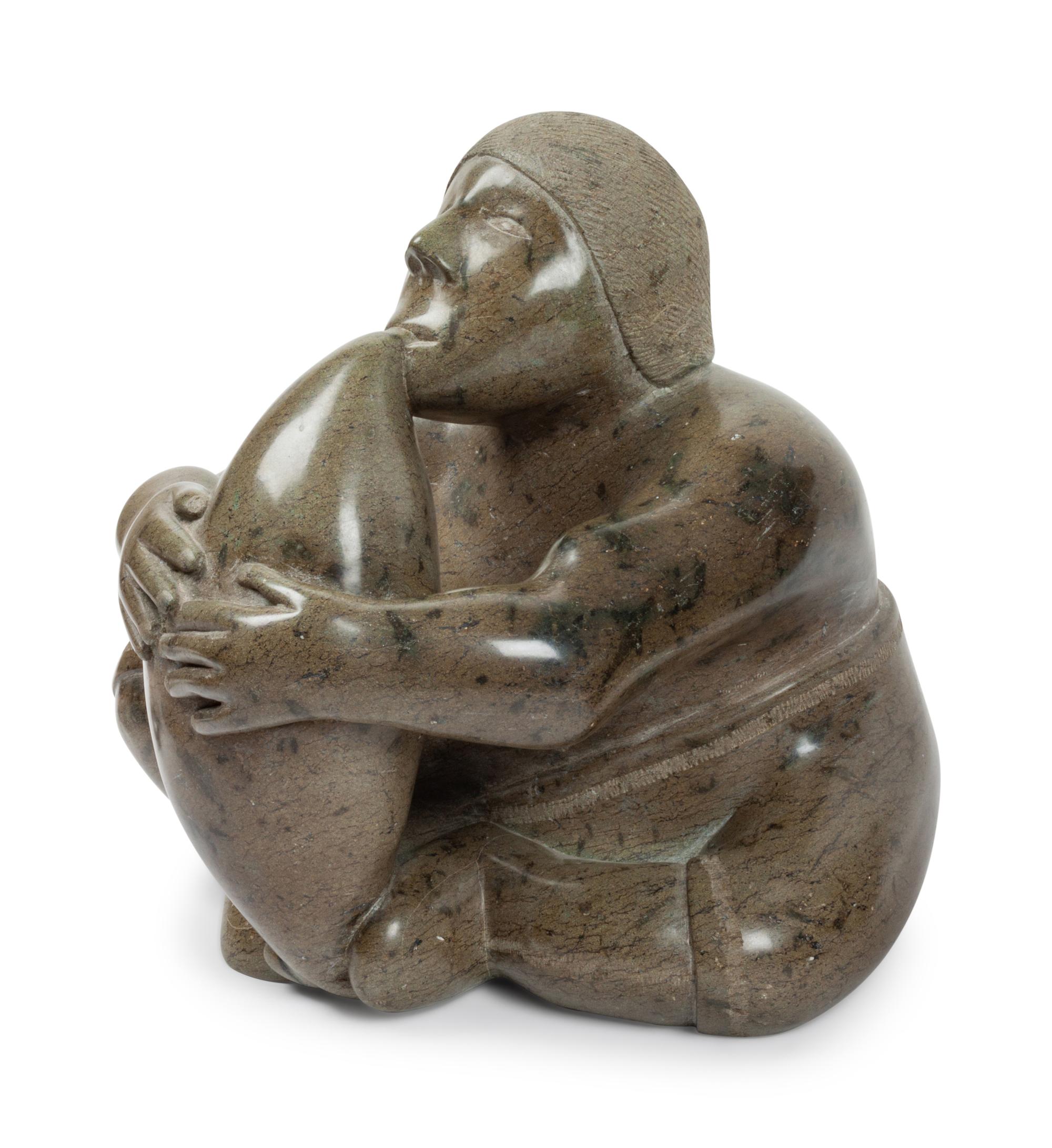 Three Large Inuit Soapstone Carvings