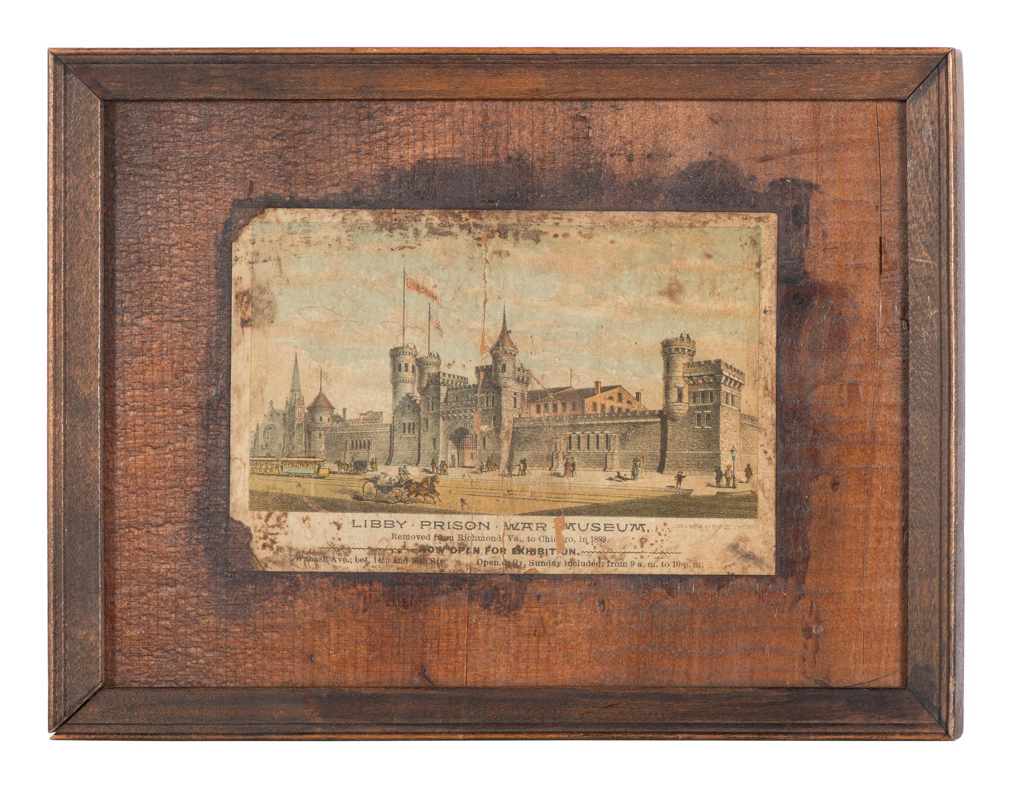 [CIVIL WAR]. 8 framed prints related to Libby Prison, Andersonville, and the trial of Henry Wirz.