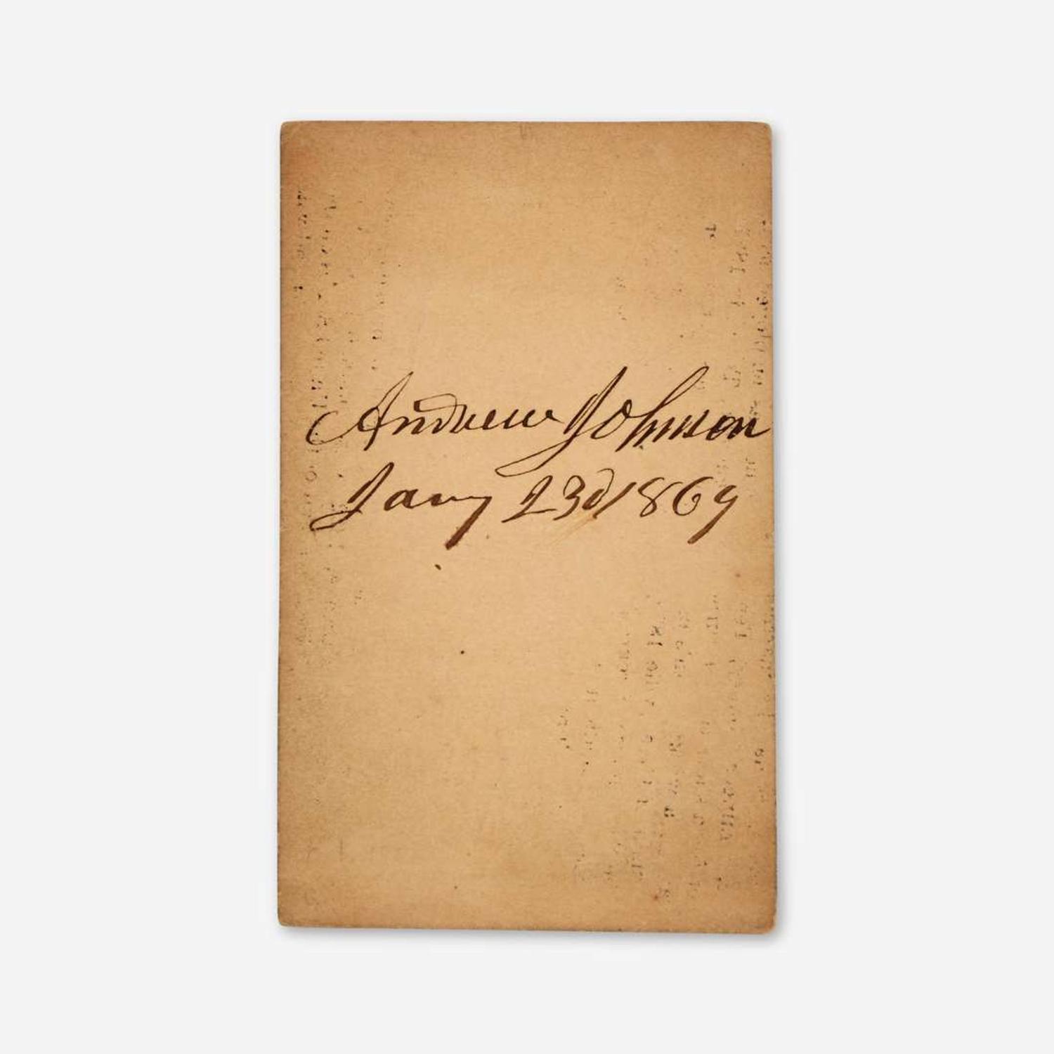 [Presidential] Johnson, Andrew Signed Carte de Visite