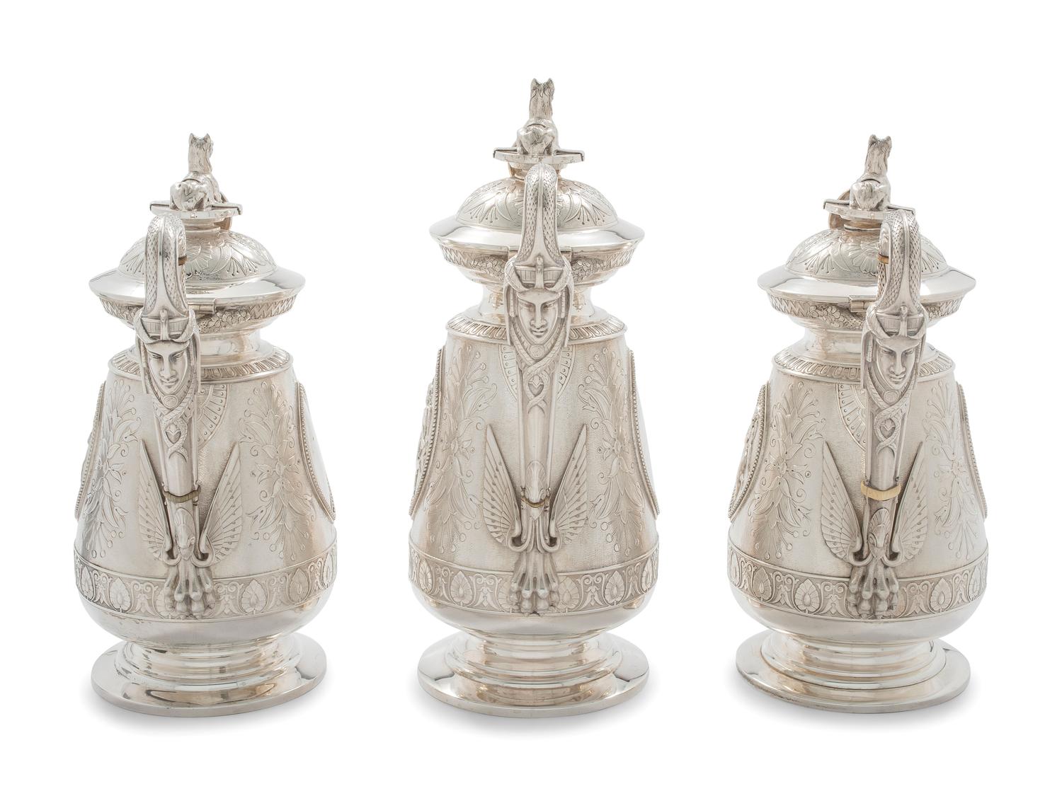 An American Aesthetic Movement Six-Piece Coin Silver Tea and Coffee Service