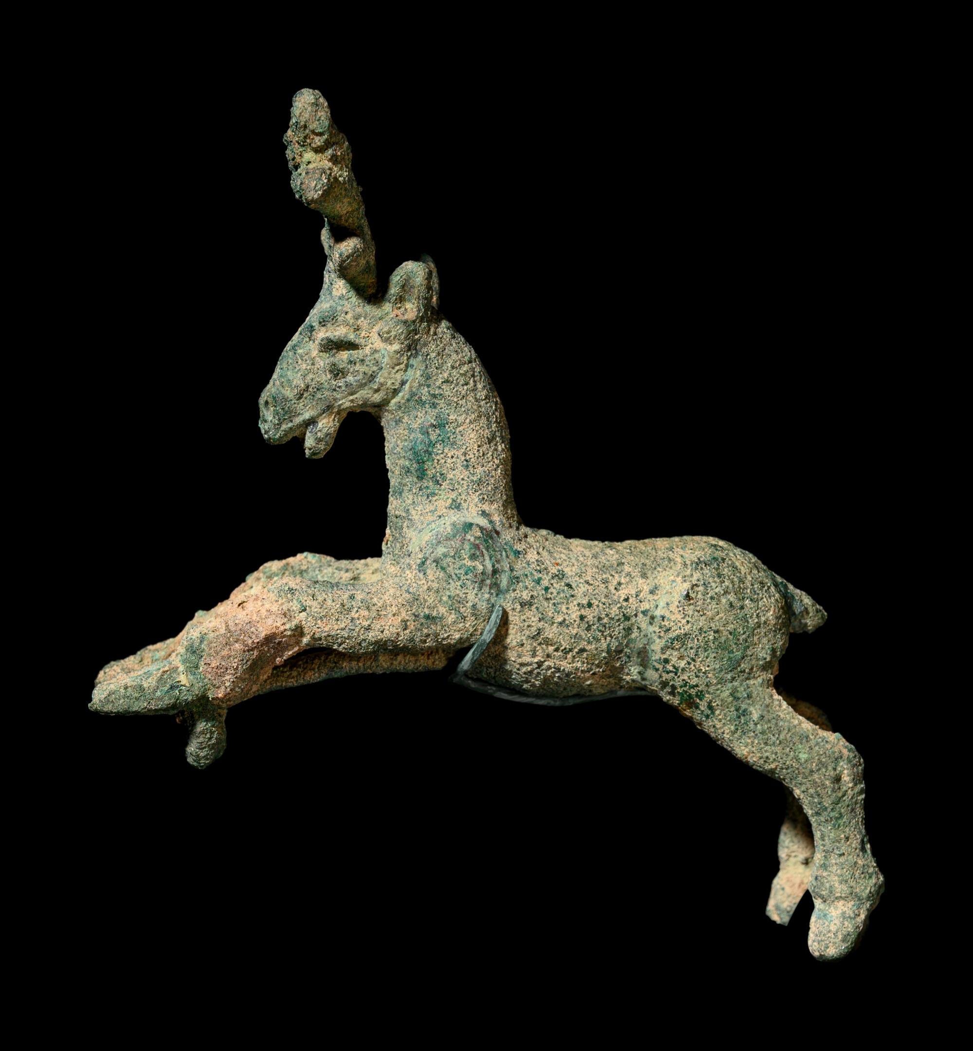 A Roman Bronze Leaping Stag
