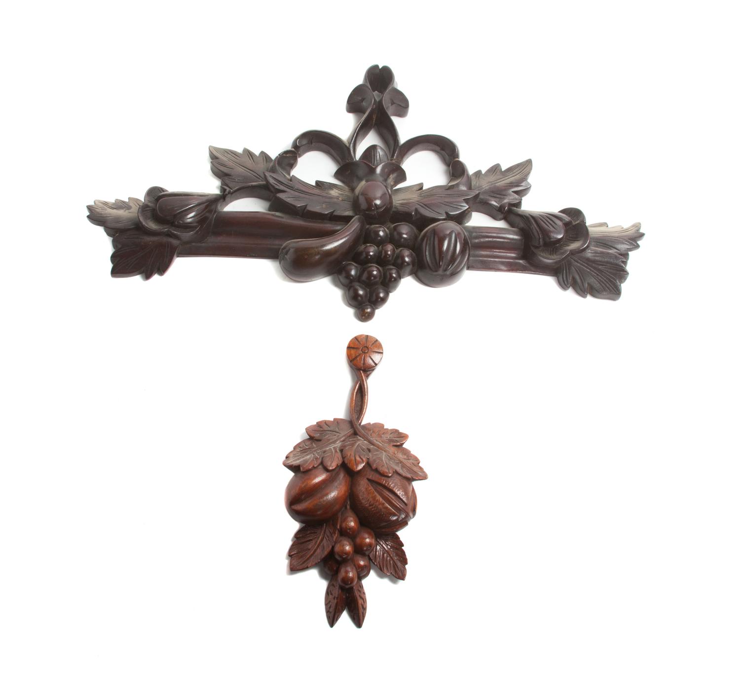 A Black Forest Carved Wall Pocket Width of widest 15 1/2 inches.