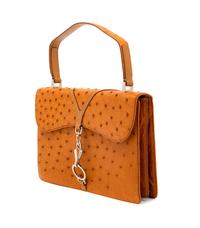 Prada Brown Ostrich Handbag, 1990-2000s