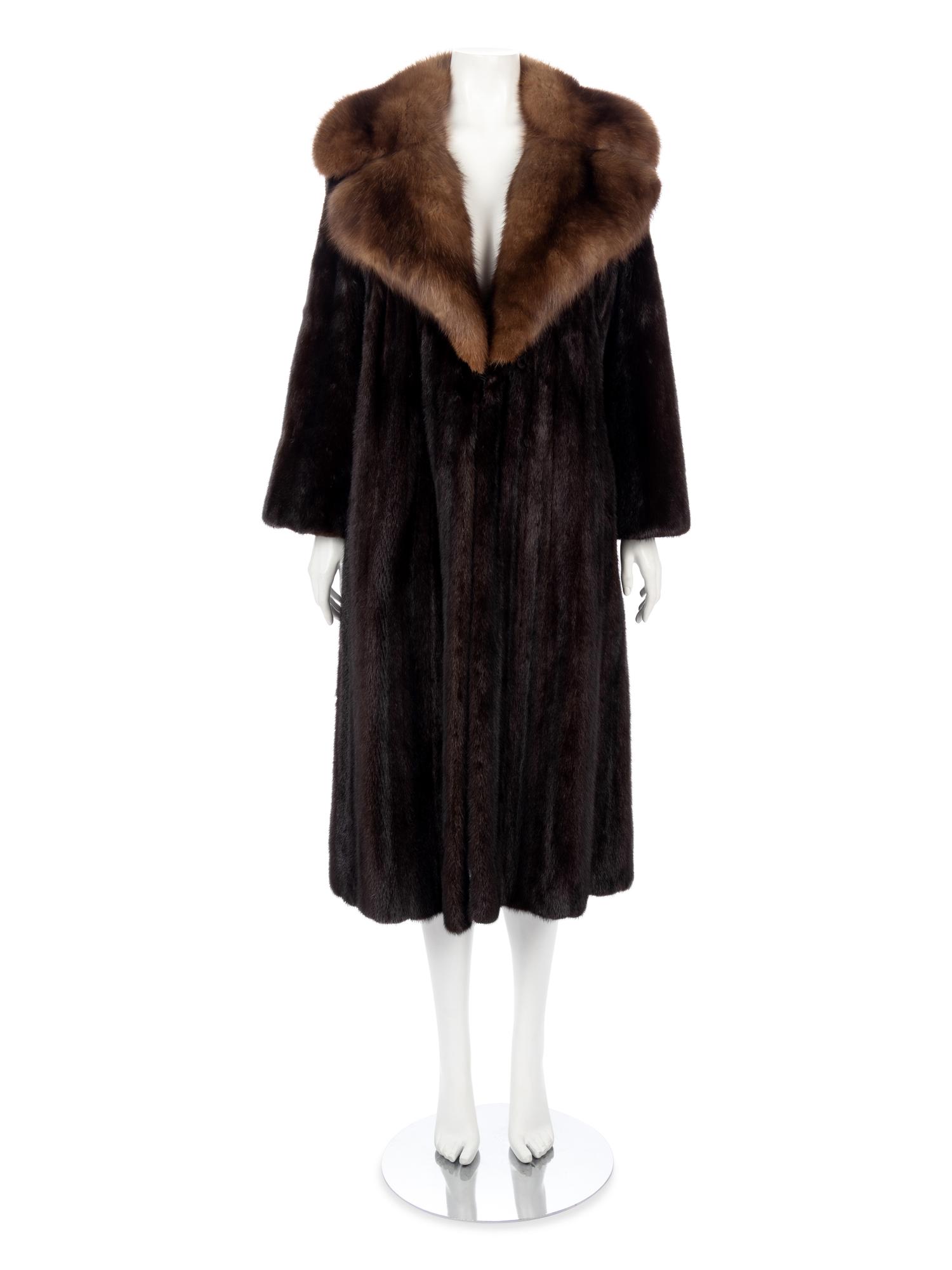 Mink and Sable Fur Coat, 1980-90s