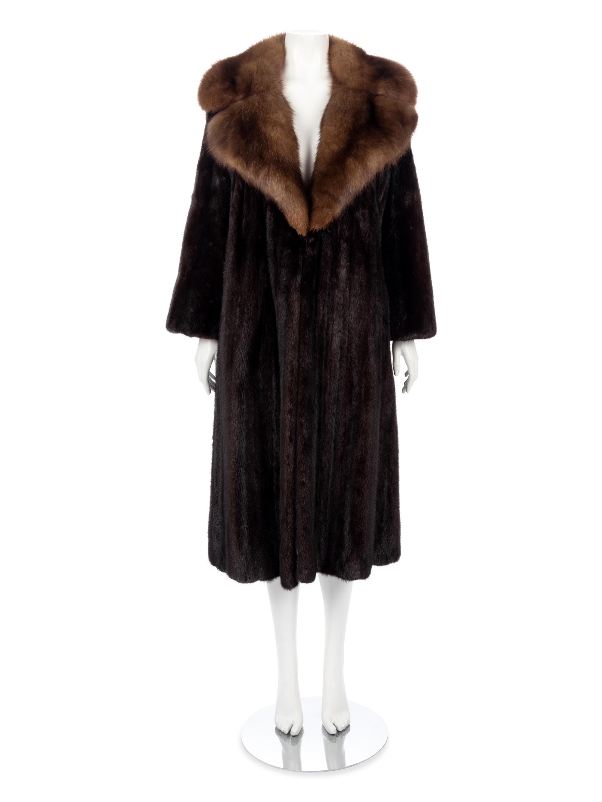 Mink and Sable Fur Coat, 1980-90s