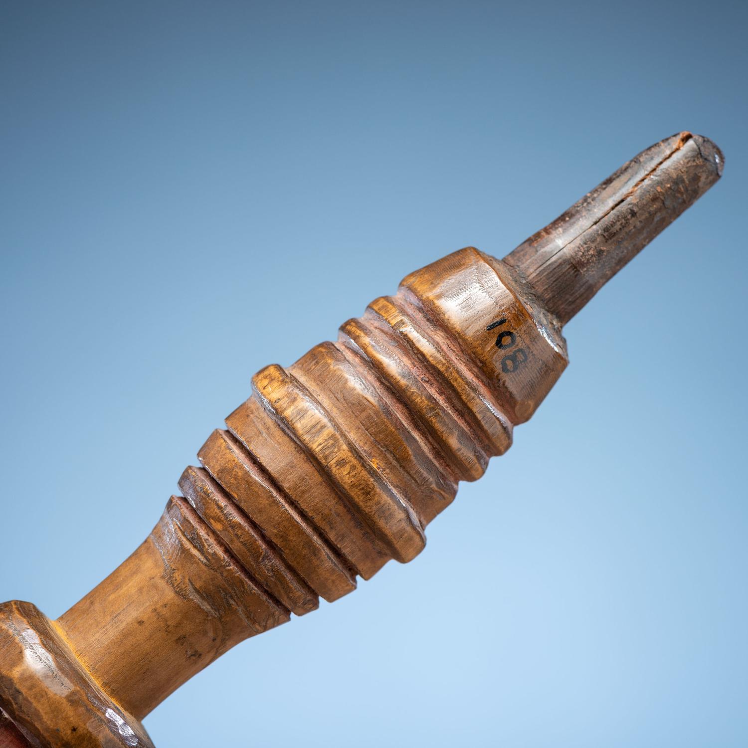 Western Great Lakes Polychrome Pipe Stem, with Catlinite Bowl