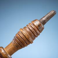 Western Great Lakes Polychrome Pipe Stem, with Catlinite Bowl