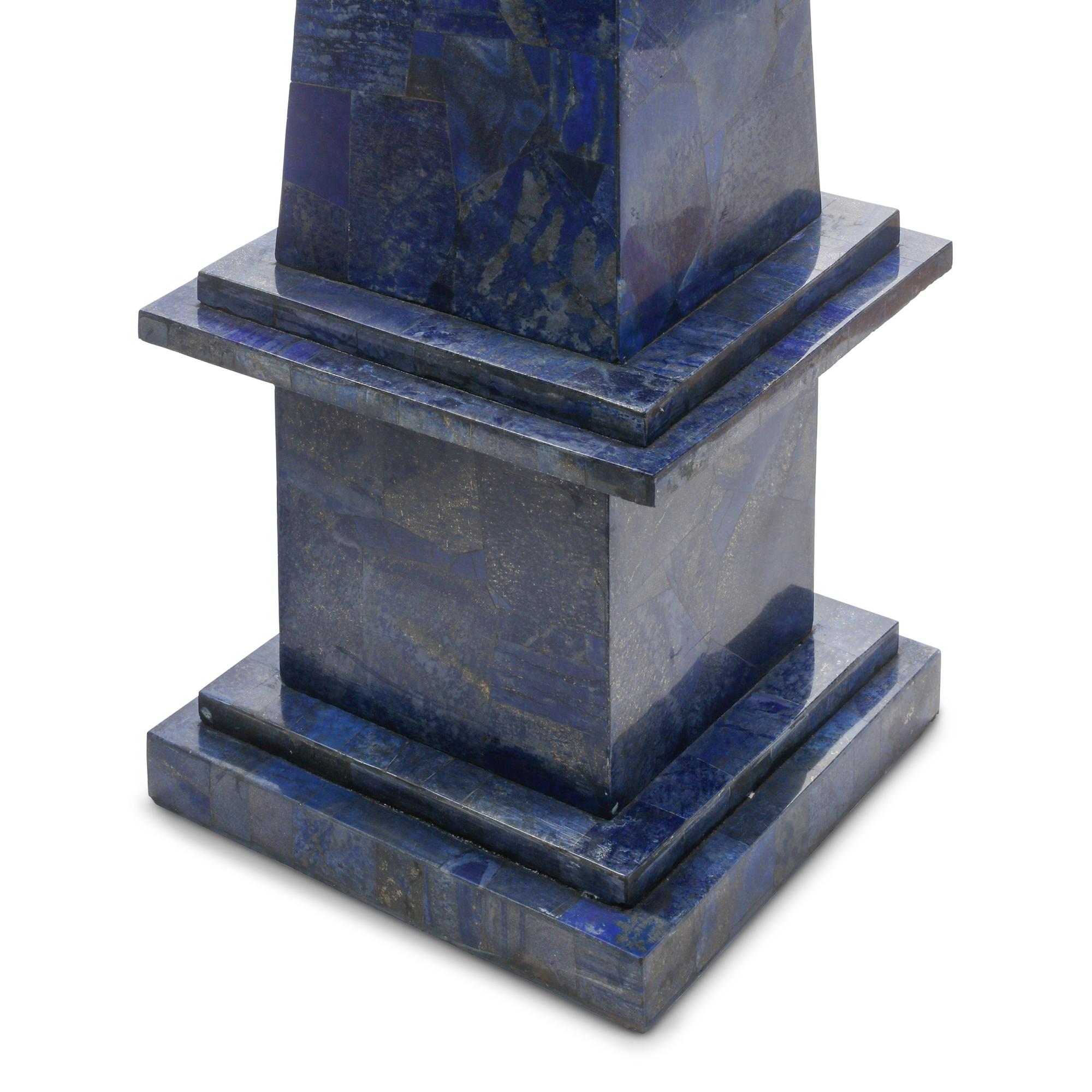A Pair of Large Lapis Lazuli Obelisks