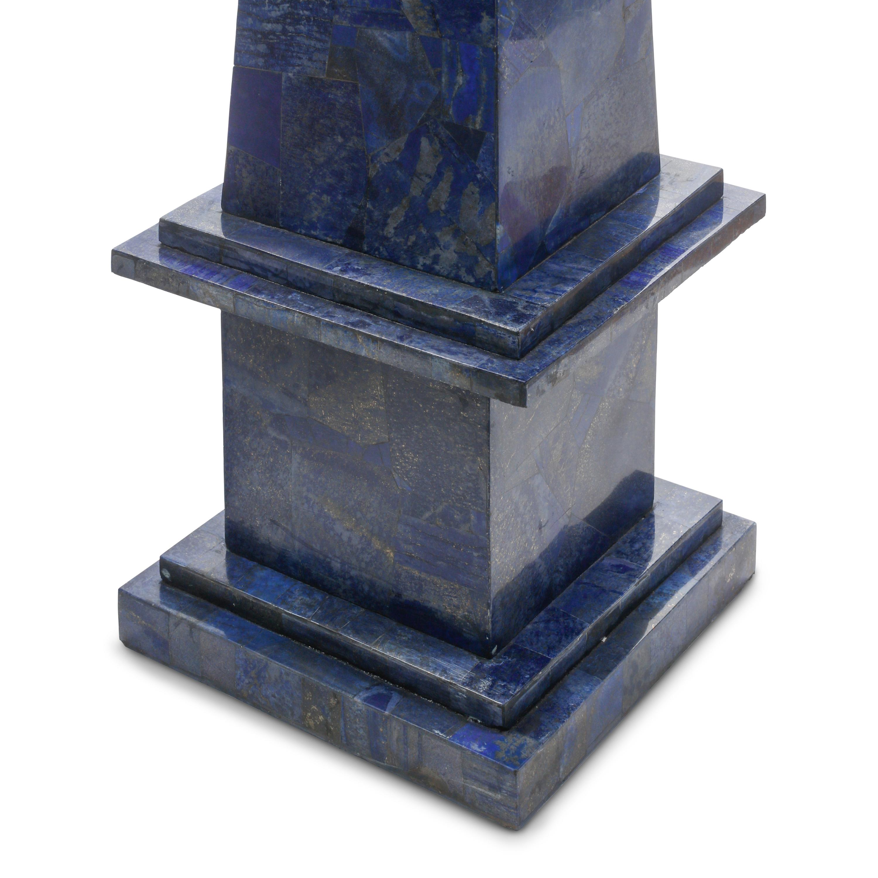 A Pair of Large Lapis Lazuli Obelisks