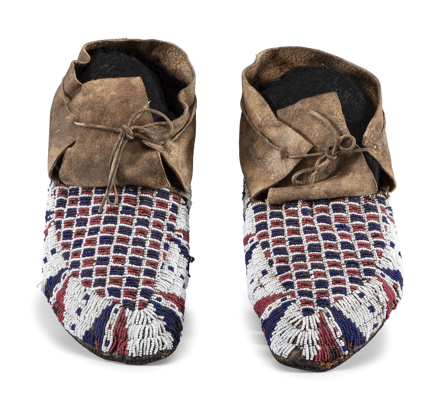 Sioux Beaded Hide Moccasins