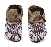 Sioux Beaded Hide Moccasins